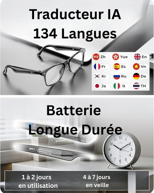 Gafas Inteligentes 4K IA | Cámara HD Manos Libres con Control por Voz y Llamadas Bluetooth